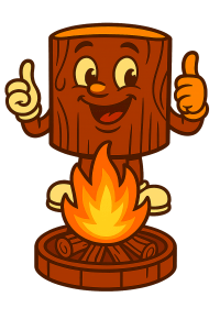 wood started a fire with wet wood transparent