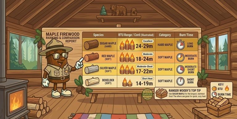 maple firewood comparison table